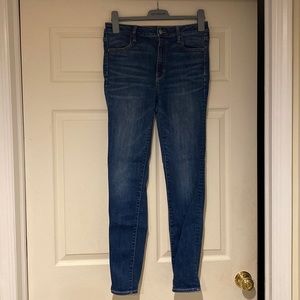 American Eagle Blue Super Hi-Rise Jegging - Long